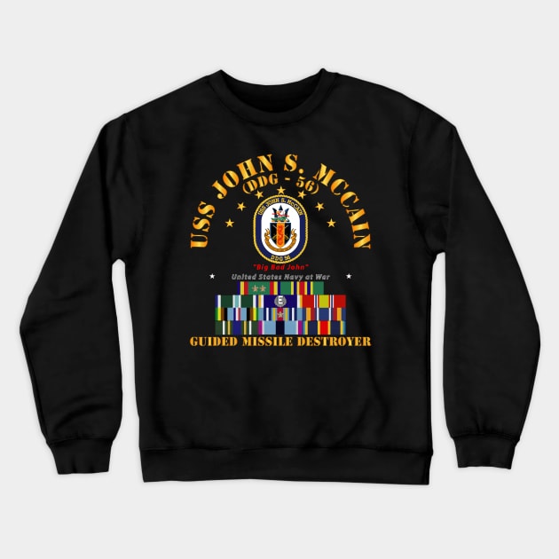 Navy - Destroyer - USS John S McCain - Ships Ribbons Crewneck Sweatshirt by twix123844